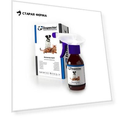 Inspector спрей для кошек и собак от наружных и внутренних паразитов - 100 мл от круглых червей для взрослых для всех пород Россия 1 уп. х 1 шт. х 0.21 кг