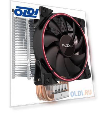 PCCooler GI-X5R V2 Кулер S775/115X/20XX/AM2/AM3/AM4 (24 шт/кор, TDP 160W, вент-р 120мм с PWM, Red LED FAN, 5 тепловых трубок 6мм, 1000-1800RPM, 26.5dB