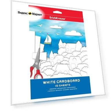 ErichKrause Картон белый А4, 10 листов, ErichKrause, немелованный, 170 г/м2, на склейке