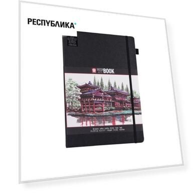 Блокнот для зарисовок Sakura, 80 листов, 140 г/м2, 21 х 30 см, черный