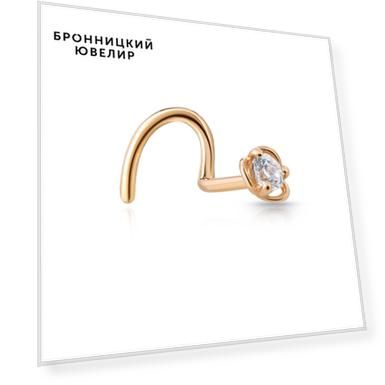 Ср.вес: 0.16, Вставка: Фианит, Для кого: Для женщин, Цвет металла: Красный