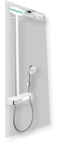 Душевая система hansgrohe Raindance Select E 300 3jet Showerpipe с термостатом 27127400, белый/хром
