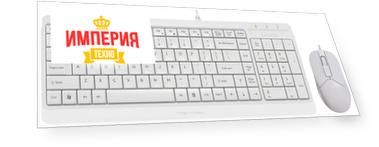 Комплект мыши и клавиатуры A4Tech Fstyler F1512 USB белый/белый