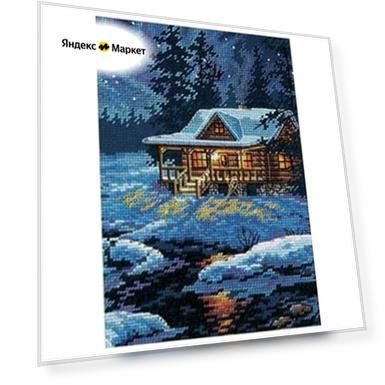 Dimensions набор для вышивания Moonlit Cabin,65007, разноцветный, 12 х 17 см