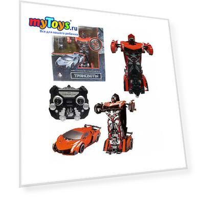 Радиоуправляемый робот-трансформер 1Toy "Трансботы" Спорткар, оранжевый