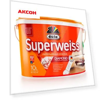 краска dufa superweiss rd4 акриловая для стен и потолков ослепительно белая 10л