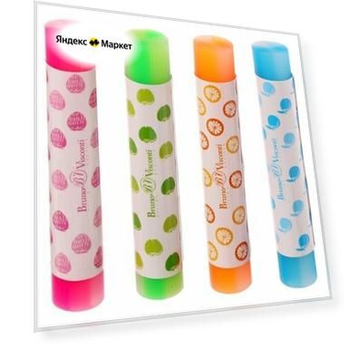 Ластик HappyGraphix Fruit, круглый, мягкий, микс