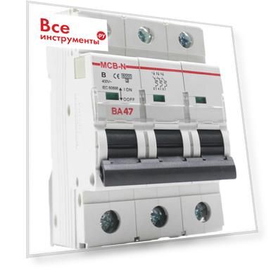 Тип: модульный, Высота: 80.000, Ширина: 54.000, Глубина: 70.000, Род тока: AC(переменный ток), Вес нетто: 0.350, Тип монтажа: на DIN-рейку, Модельный ряд: ВА47-MCB-N, Номинальный ток: 63, Тип расцепления: B