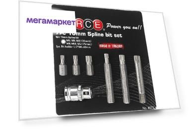 1/2 Набор Бит 10мм Spline 12гр. 7пр. C Держ. Бит FORCE арт. 4072