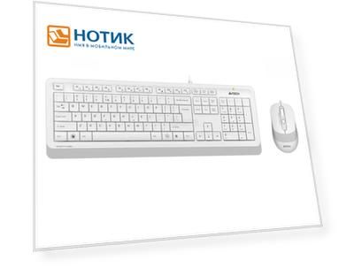 Комплект проводной клавиатура+мышь A4Tech Fstyler F1010, USB, Белый/Серый F1010 WHITE