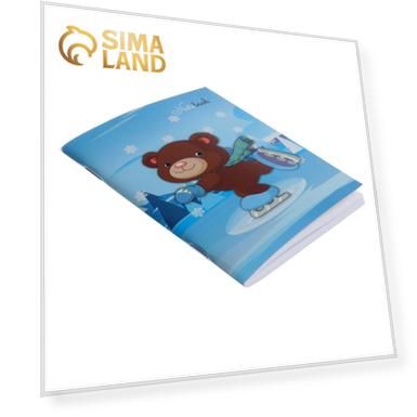 Записная книжка А6, 48 листов в точку "Мишутка на коньках", обложка мелованный картон с ламинацией, блок офсет