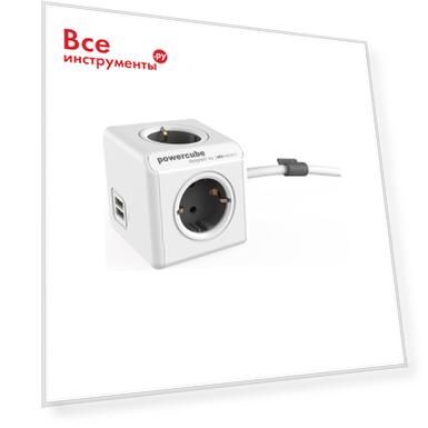Сетевой удлинитель allocacoc powercube extended usb grey 1402gy/deeupc