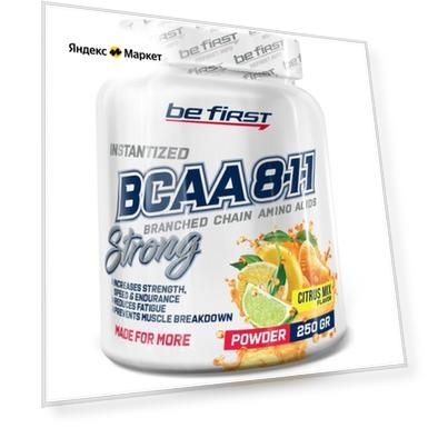 Аминокислота Be First BCAA 8:1:1 Instantized Powder, цитрусовый микс, 250 гр.