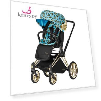 Коляска с прогулочным блоком и рамой PRIAM JS Cherubs Blue CYBEX
