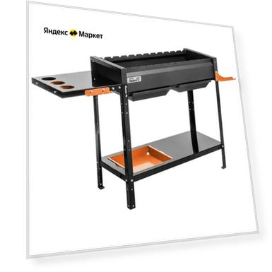 Мангал HELIOS SMART-800 Оптима, 144.2х43.9х85 см, сталь, 2 мм, черный