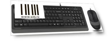 A-4Tech Клавиатура + мышь A4 FStyler F1010 GREY клав:черный/серый мышь:черный/серый USB [1147539]