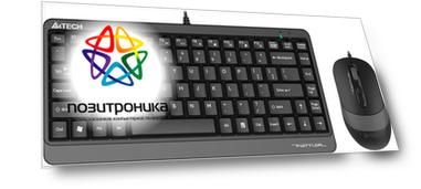 Комплект клавиатура+мышь A4Tech Fstyler F1110 черный/черный (f1110 grey)