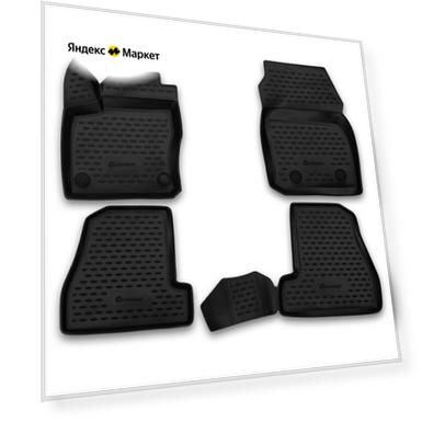 Комплект ковриков в салон ELEMENT 3D1671210k для Nissan Navara, Ford Focus, Honda Element с 2015 г., 4 шт. черный 4