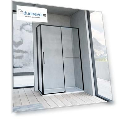 Душевой уголок Vincea Slim Soft 110x90 VSR-1SS9011CLB стекло прозрачное, профиль черный