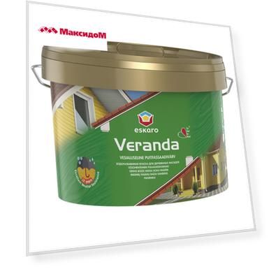 краска для деревянных фасадов ESKARO Veranda 9,5л белая, арт.ESP077