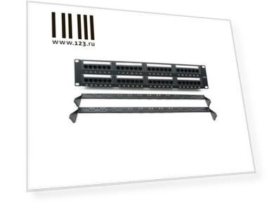 Патч панель Cablexpert NPP-C548CM-001 с задним организатором, 48 портов категории 5E