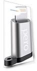 Адаптер Pero AD01 LIGHTNING TO MICRO USB серебристый