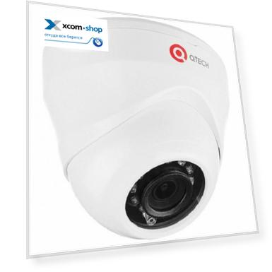 Видеокамера QTECH QVC-AC-R202 (2.8) купольная мультиформатная (4 в 1) 2МП; 1/3" CMOS; фикс. объектив: 2.8мм (96°) ; дальность ИК: 20м; TVI, AHD,CVI, C