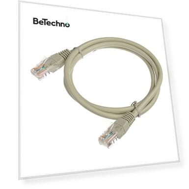 Патч-корд Netko СКС UTP4 cat.5e, 1.0м, литой коннектор, серый