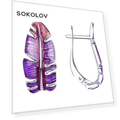 Серьги SOKOLOV из серебра с эмалью
