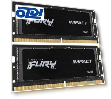 Модуль памяти SO-DIMM DDR 5 DIMM 32Gb PC44800, 5600Mhz, Kingston FURY Impact, CL38 (Kit of 2) (KF564S38IBK2-32) (retail)