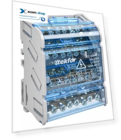 Кросс-модуль IEK TF-DN10-4-07-100 TEKFOR шины на DIN-рейку ШНК 4х7 3L+PEN