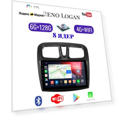 Штатная магнитола Renault Logan 2, Sandero 2 (Stepway)2012-2022/9 д/6+128 SIM/, Android Количество ядер-8/ 4G