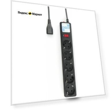 Сетевой фильтр Power Cube 0.5 м д/подкл, к UPS/С14, 5р черный 10А/2.2кВт