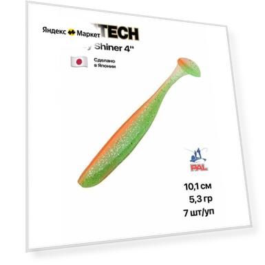 Приманка силиконовая Keitech Easy Shiner 4", 10,1 см, 7 шт/уп, #PAL05 Sun Shine Lime