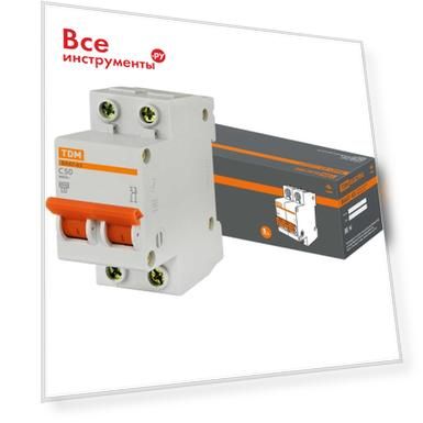 Автомат TDM ВА47-63 2Р, 50 А, 4,5 кА, С SQ0218-0015