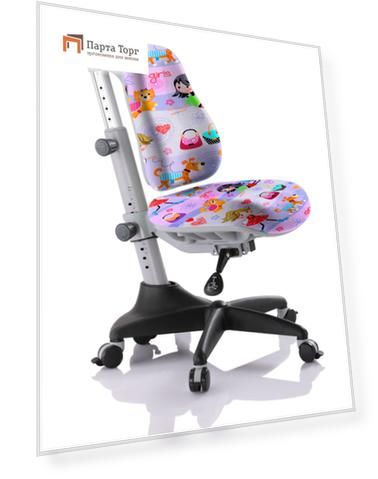 Детское эргономичное кресло Comf-pro Match Chair (Матч) Фиолетовый с девочками Серый