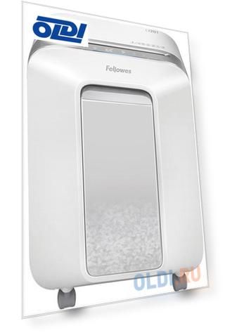 Шредер Fellowes Powershred LX201, белый, DIN P-5, 2х12 мм, 12 лст., 22 лтр., Jam Proof™, SafeSense