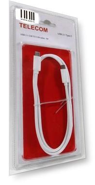 Кабель Type-C 1м VCOM Telecom TC400_B круглый белый