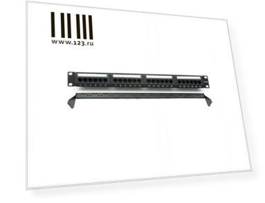 Патч панель Cablexpert NPP-C524CM-001 с задним организатором, 24 порта категории 5E,