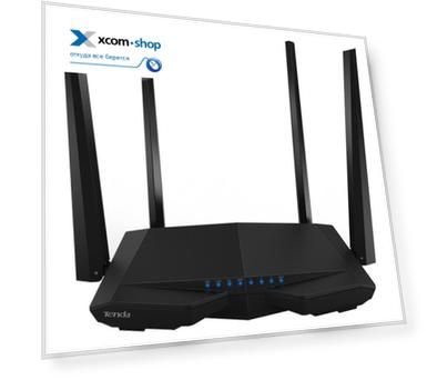 Роутер Tenda AC6 Wi-Fi, 4хLAN 10/100 Мбит/с, DC 12V, черный