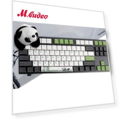 Серия: Panda, Модель: VA87MC2W, Тип переключателей: Cherry MX Blue, Цвет англ. раскладки (QWERTY): зеленый, Цвет русской раскладки (ЙЦУКЕН): серый