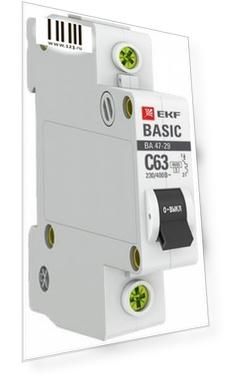 Автомат EKF mcb4729-1-16C  1п c 16а ва 47-29 4.5ка basic