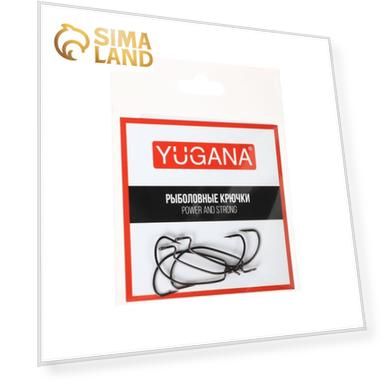 Крючки офсетные YUGANA O'shaughnessy worm, № 4, 5 шт.