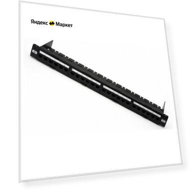Патч-панель 19" 24хRJ45 UTP 1U cat.6 (Keystone, организатор), AT2463