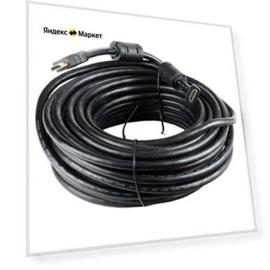 Кабель HDMI 15м VCOM Telecom ACG511D-15M круглый черный