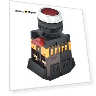 IEK Кнопка ABLFS-22 d22мм 1з+1р 240В неон кр. IEK BBT30-ABLFS-K04
