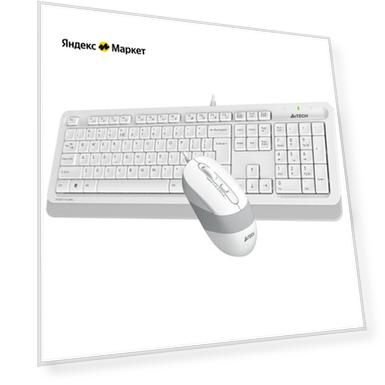 A-4Tech Клавиатура + мышь A4 Fstyler F1010 WHITE клав:белый/серый мышь:белый/серый USB [1147556]
