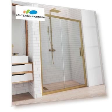 Душевая дверь в нишу Kubele DE019D2-CLN-BR 110 см, профиль бронза