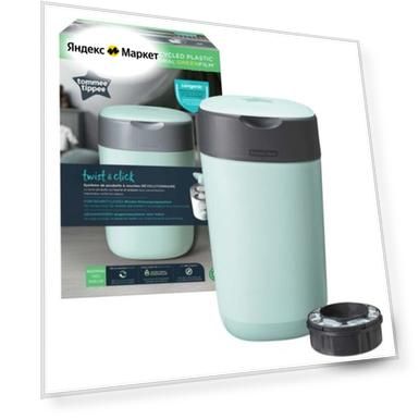 Tommee Tippee утилизатор подгузников, накопитель для использованных подгузников Twist & Click, green