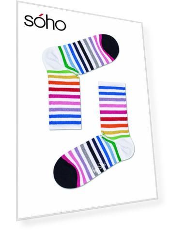 Носки Happy socks Rainbow Stripe 3/4 Crew Sock ATSTR14